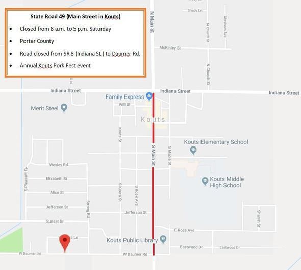 Ind. 49 in Kouts to close Saturday for annual Pork Fest