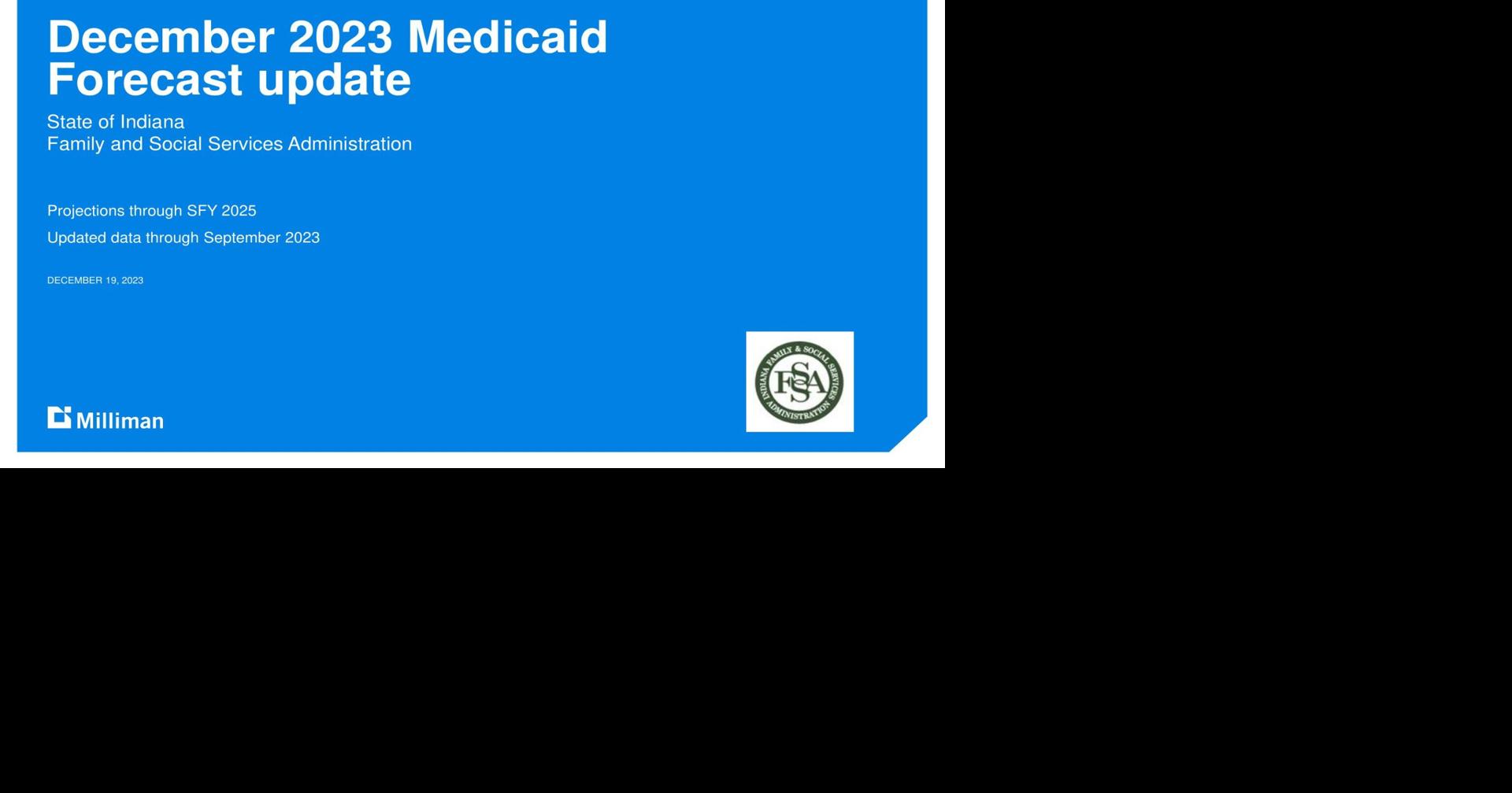 Indiana Medicaid Forecast Dec. 2023