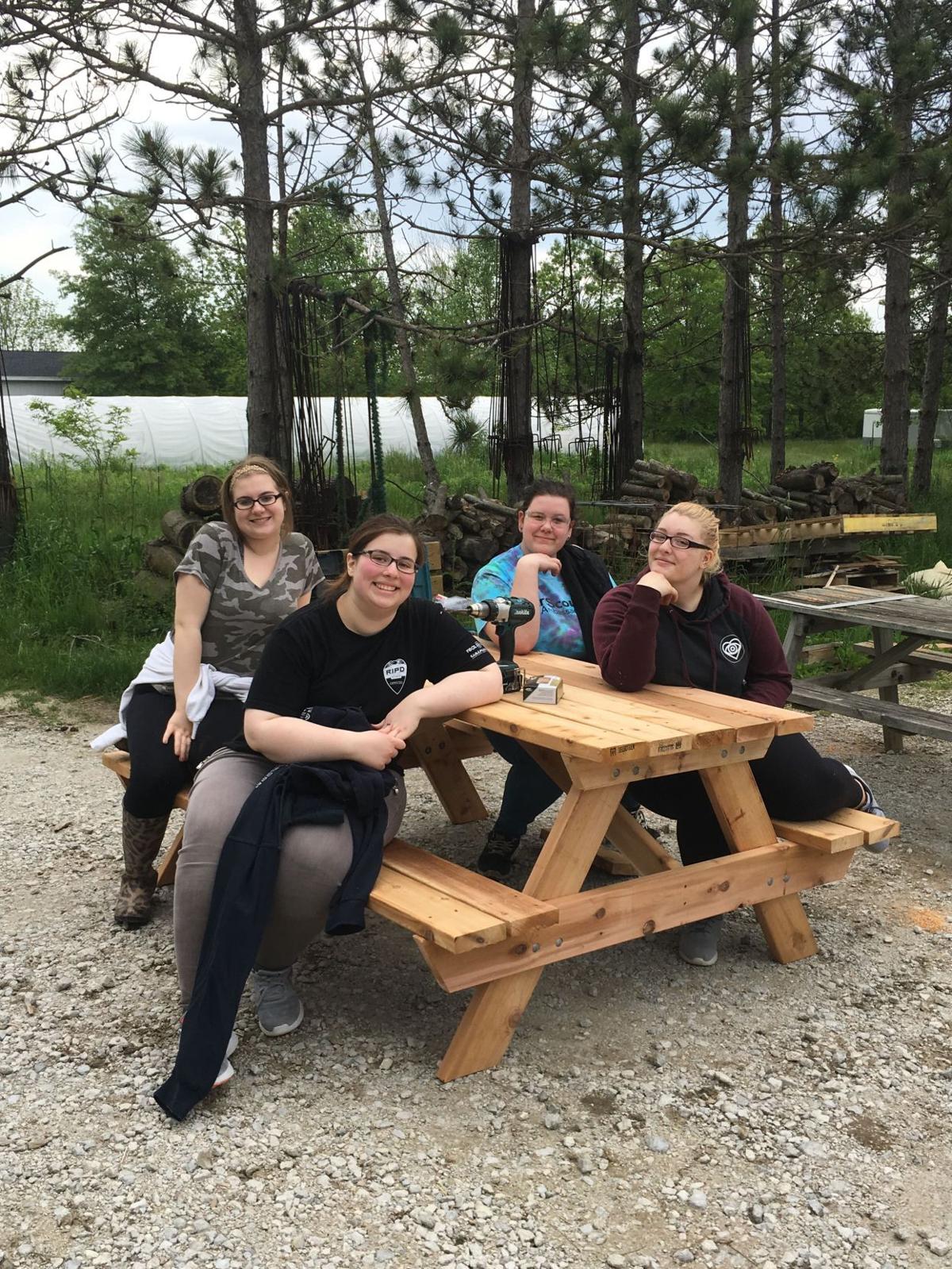 Ambassador Girl Scouts volunteer at Taltree Arboretum & Gardens