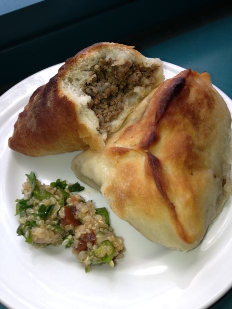 Fatayer Lebanese Meat Pie Served with Tabbouleh | Philip Potempa ...