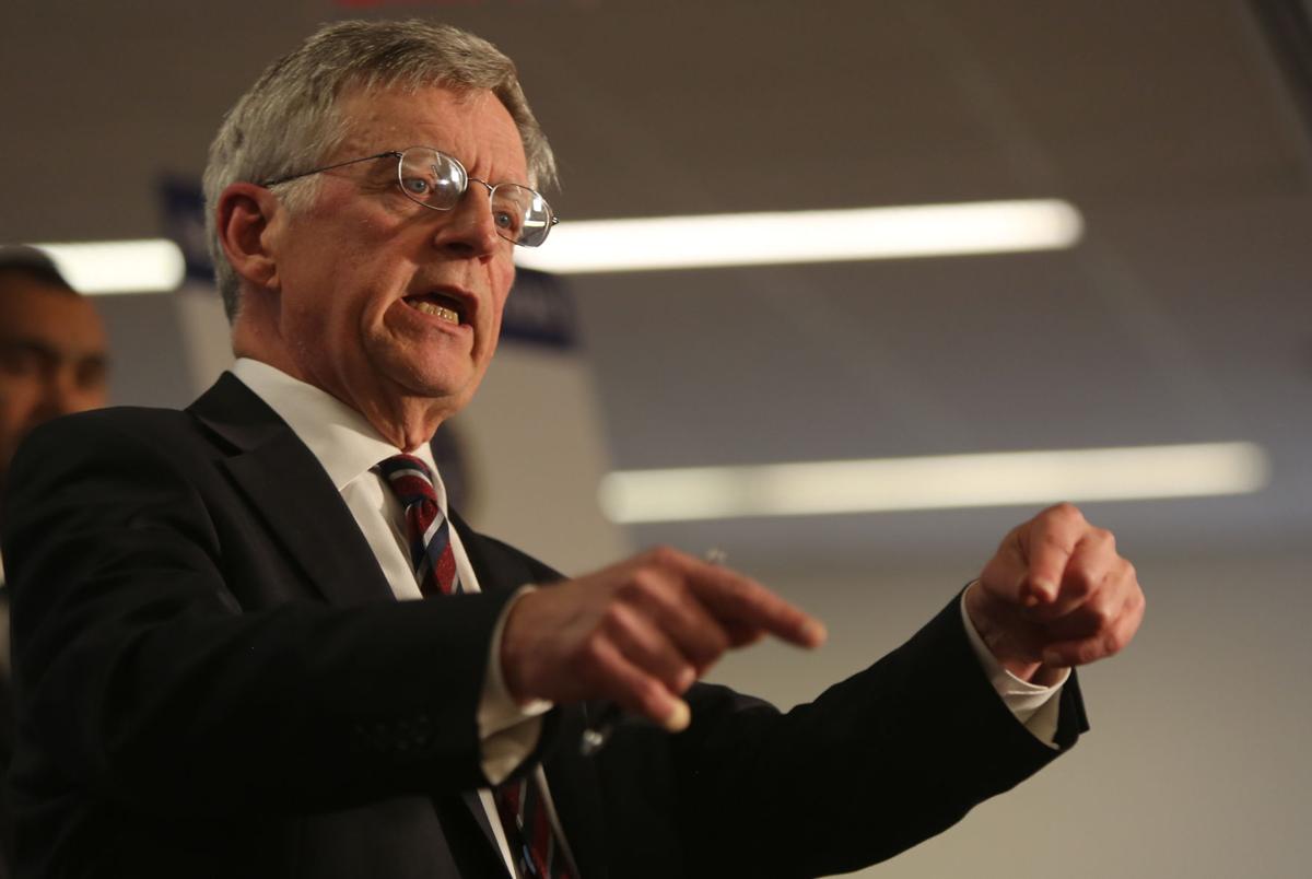 U.S. Attorney David Capp announces public corruption indictments at a press conference Friday.