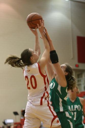 Crown Point's Courtney Kvachkoff attempts a shot