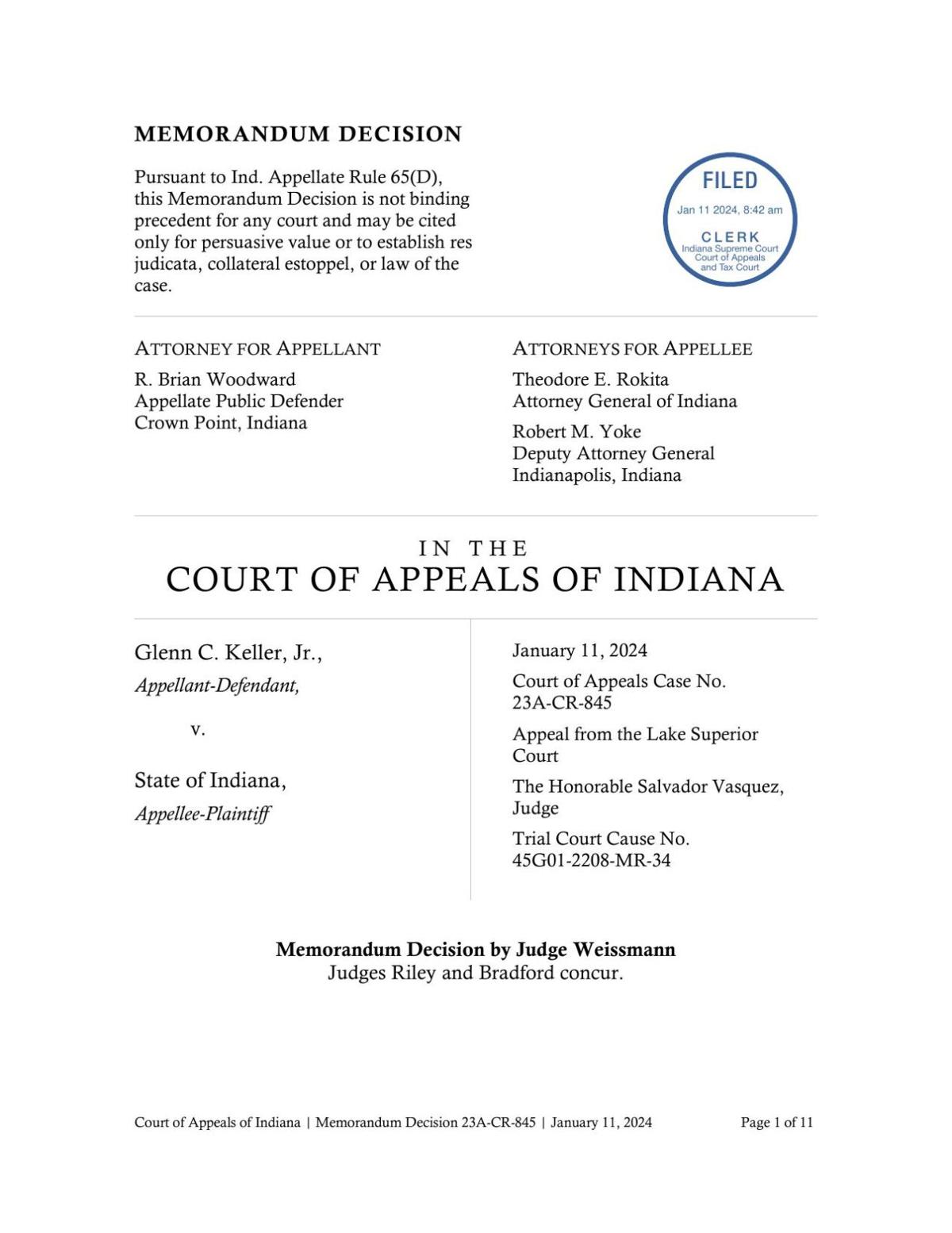 Indiana appeals court affirms Calumet Day murder conviction