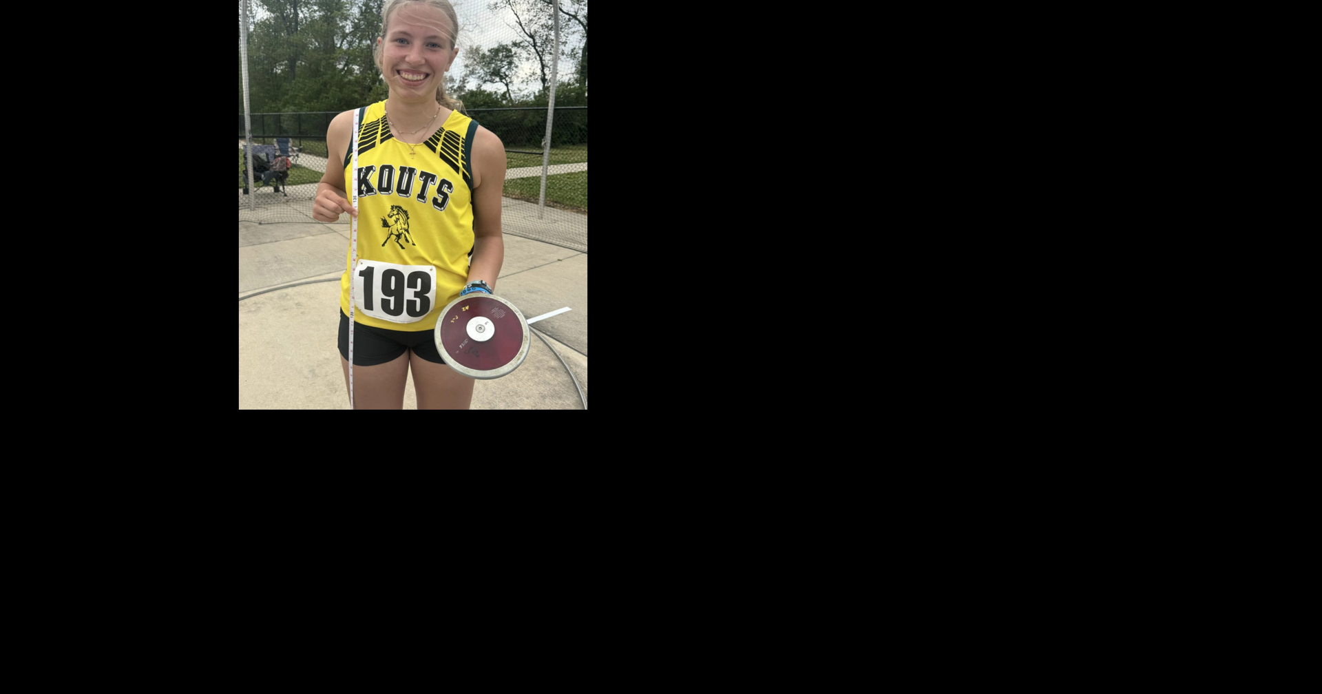 GIRLS TRACK AND FIELD Kouts' Ellie Nemeth wasn't the best runner, but the junior made state as a thrower