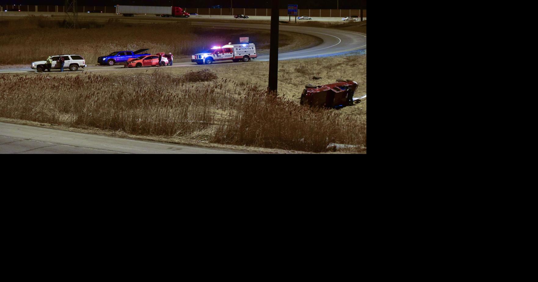 Vehicle goes off ramp in rollover crash
