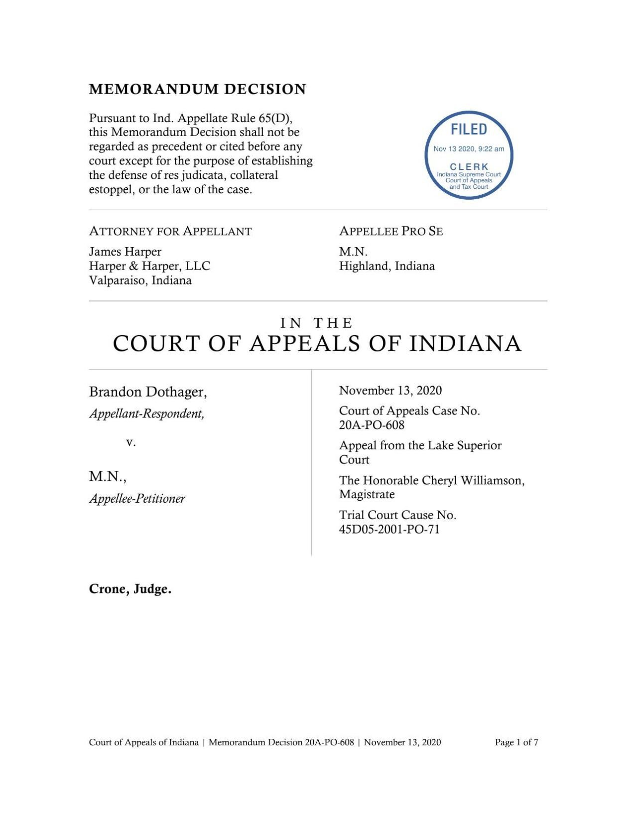 Indiana Appeals Court Upholds Protection Order Against Democratic Activist