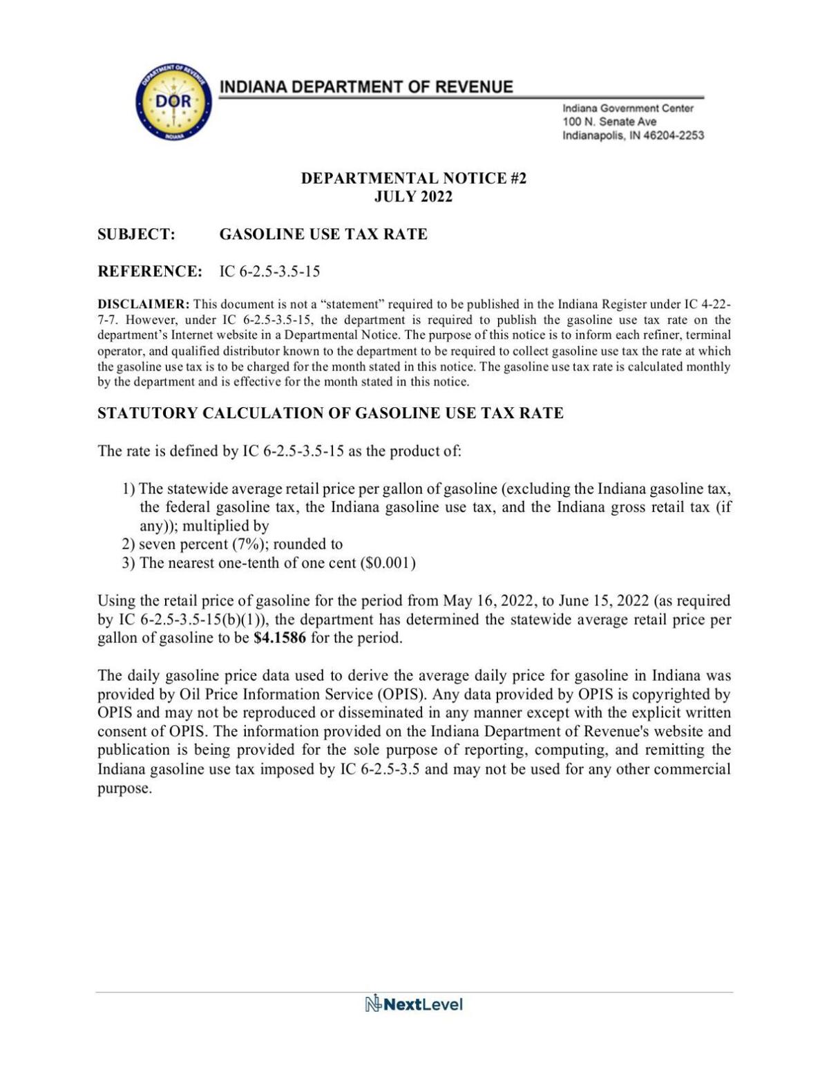 Indiana gasoline taxes in July will be highest in state history