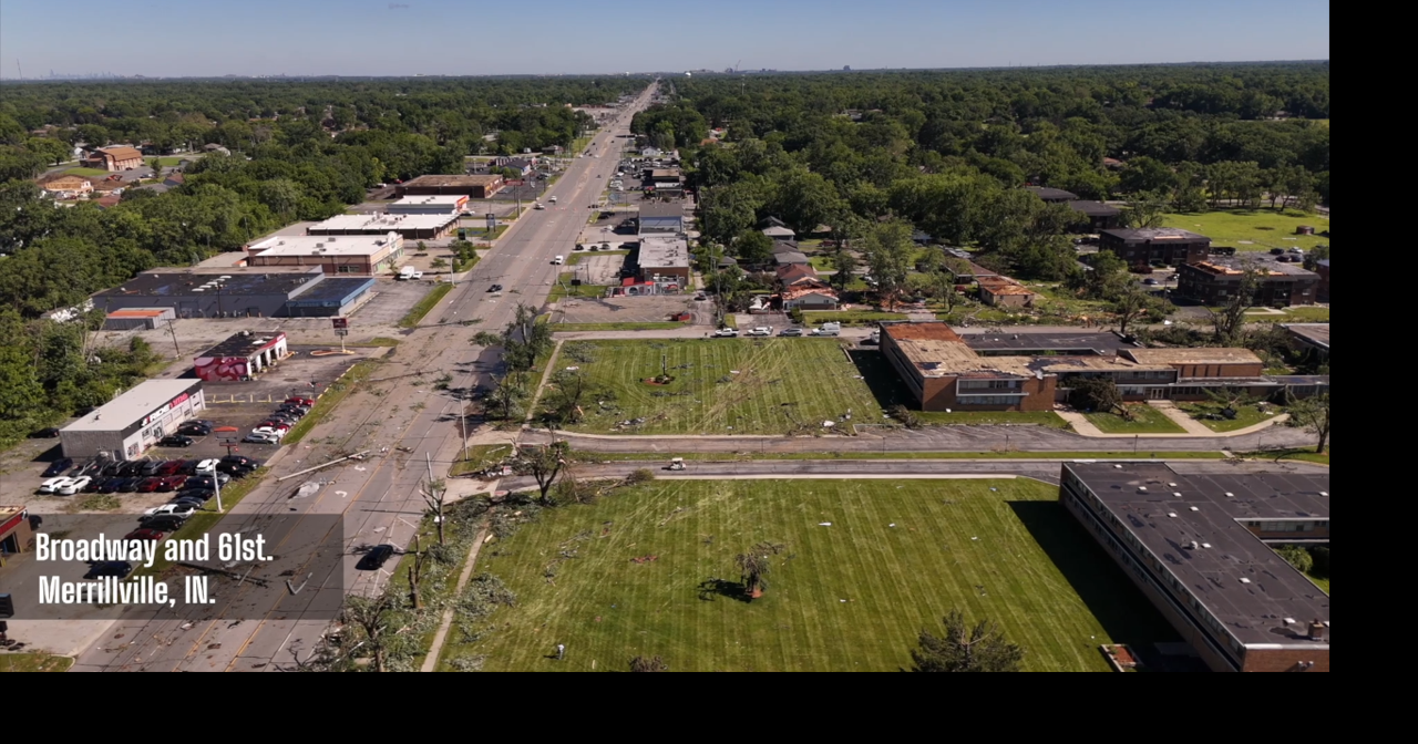 Aerial video of storm aftermath
