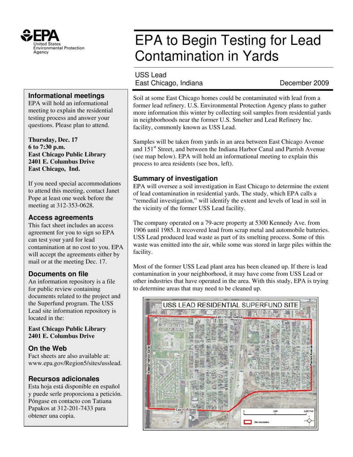 2009 EPA fact sheet on testing