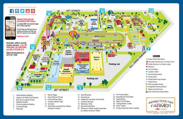 Map of the 2015 Indiana State Fair