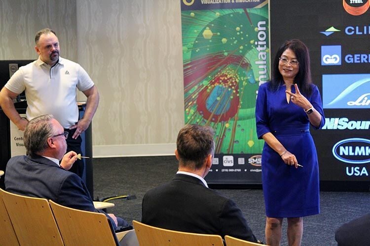 U.S. Representative Frank J. Mrvan learns latest PNW Center for Innovation through Visualization and Simulation research impacts
