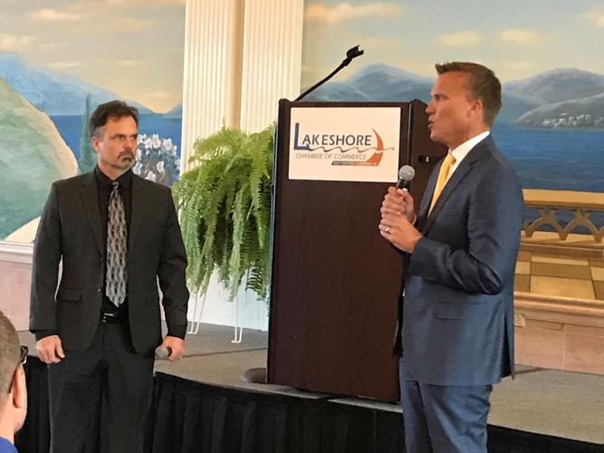 Jeff Strack addresses the Lakeshore Chamber of Commerce