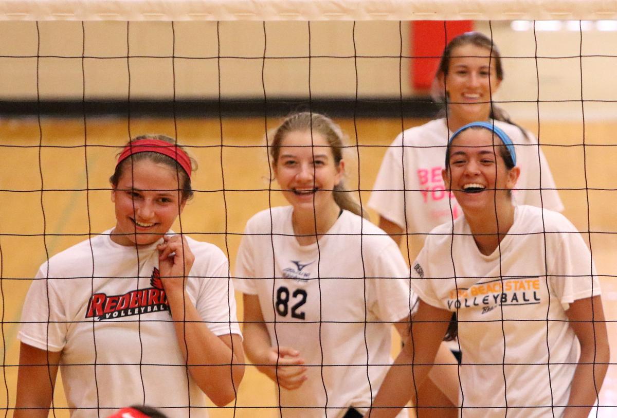Crown Point's volleyball team is prepared to play with the target High School Volleyball