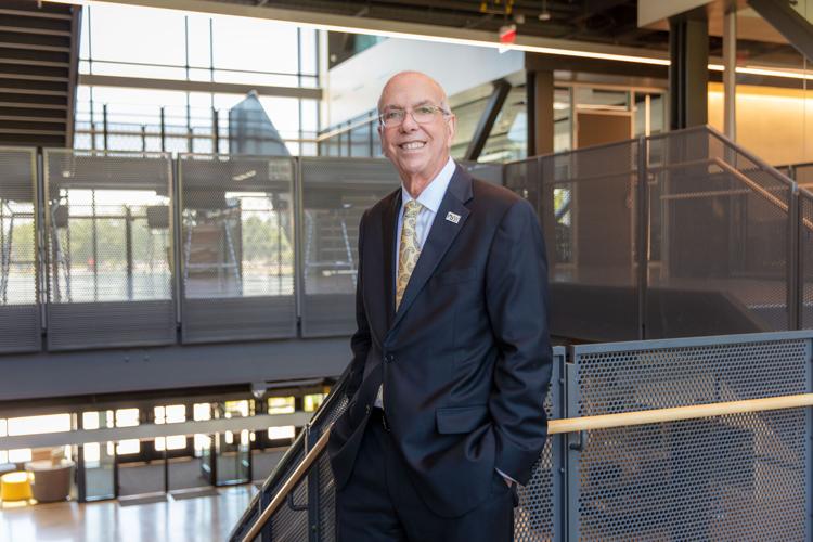 PNW Chancellor Tom Keon in NILS Building