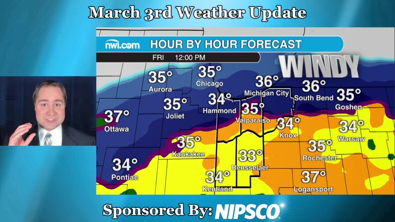 Friday, March 3 weather update for Northwest Indiana