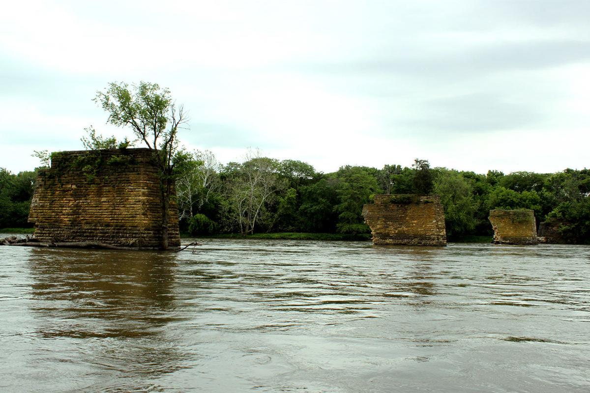 Big river bridge abutments