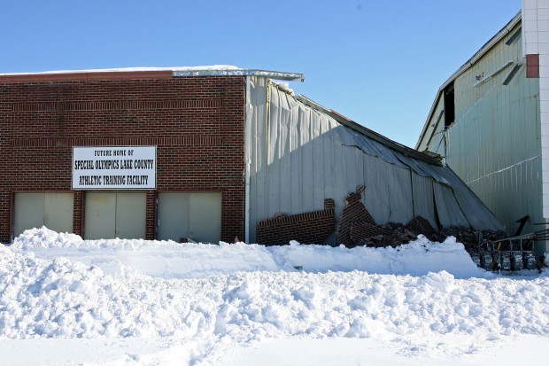 Roof collapses onto future Special Olympics training center site