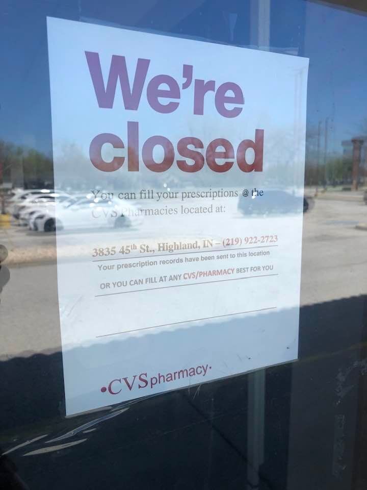 CVS closes pharmacies in Whiting Griffith Gary East Chicago