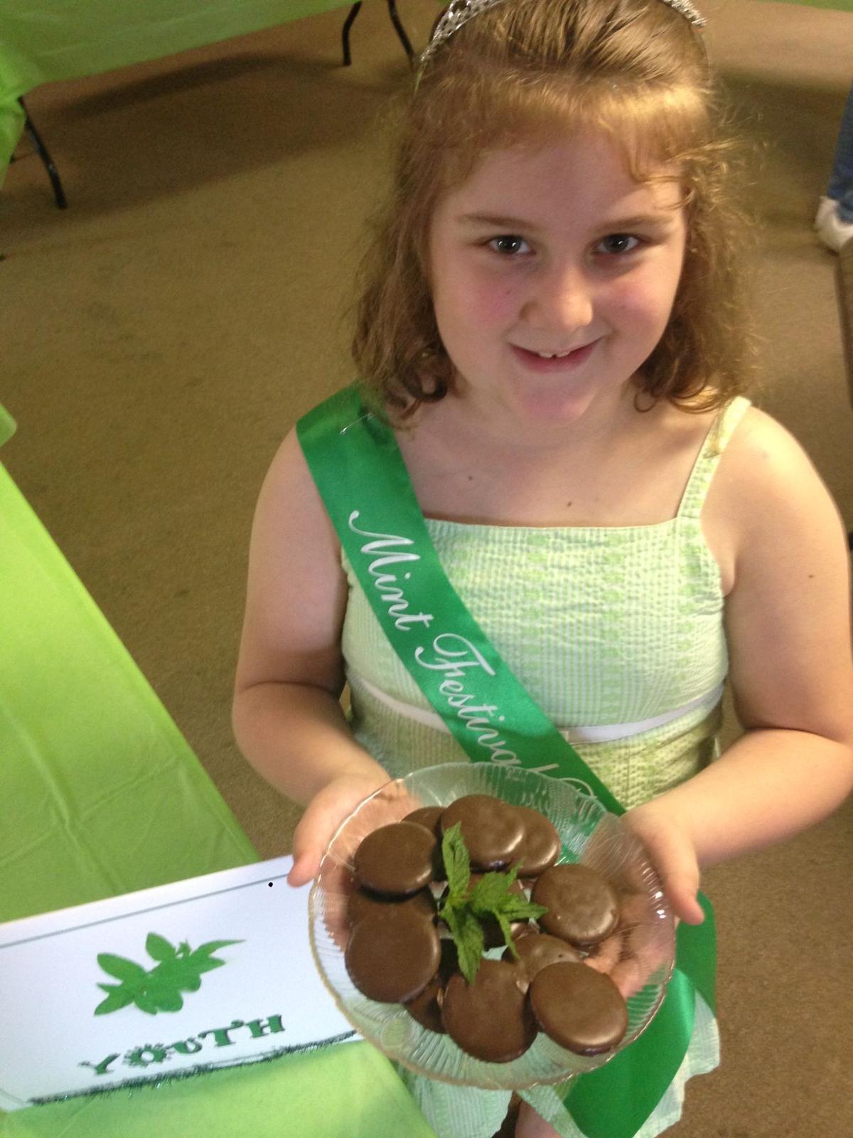 Jorja Prater, 7, of North Judson, the 2015 Mint Festival Princess