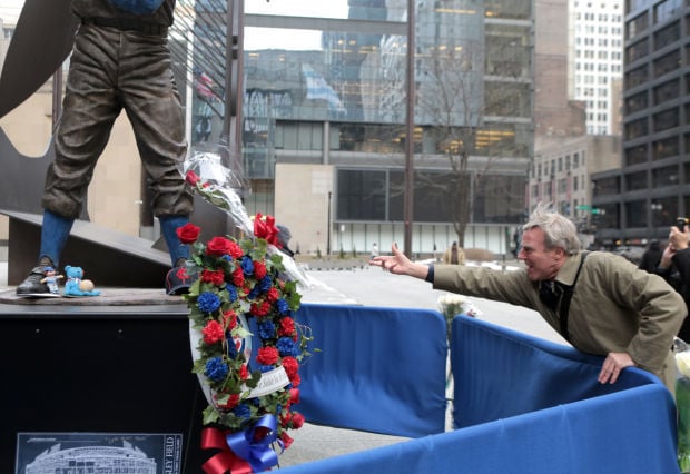 Ernie Banks Statue Moved Downtown for Tribute 