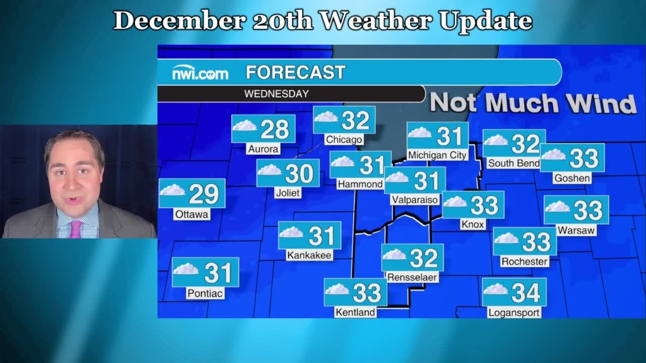 Tuesday, December 20 weather update for Northwest Indiana