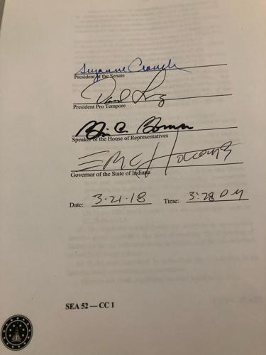 Here it is — Gov. Eric Holcomb's signature that officially legalized CBD  oil in Indiana