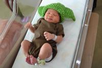 Babies don Baby Yoda caps at Franciscan Health hospitals