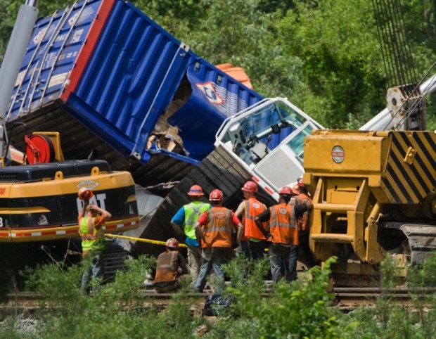 Dyer man killed in train derailment cleanup  