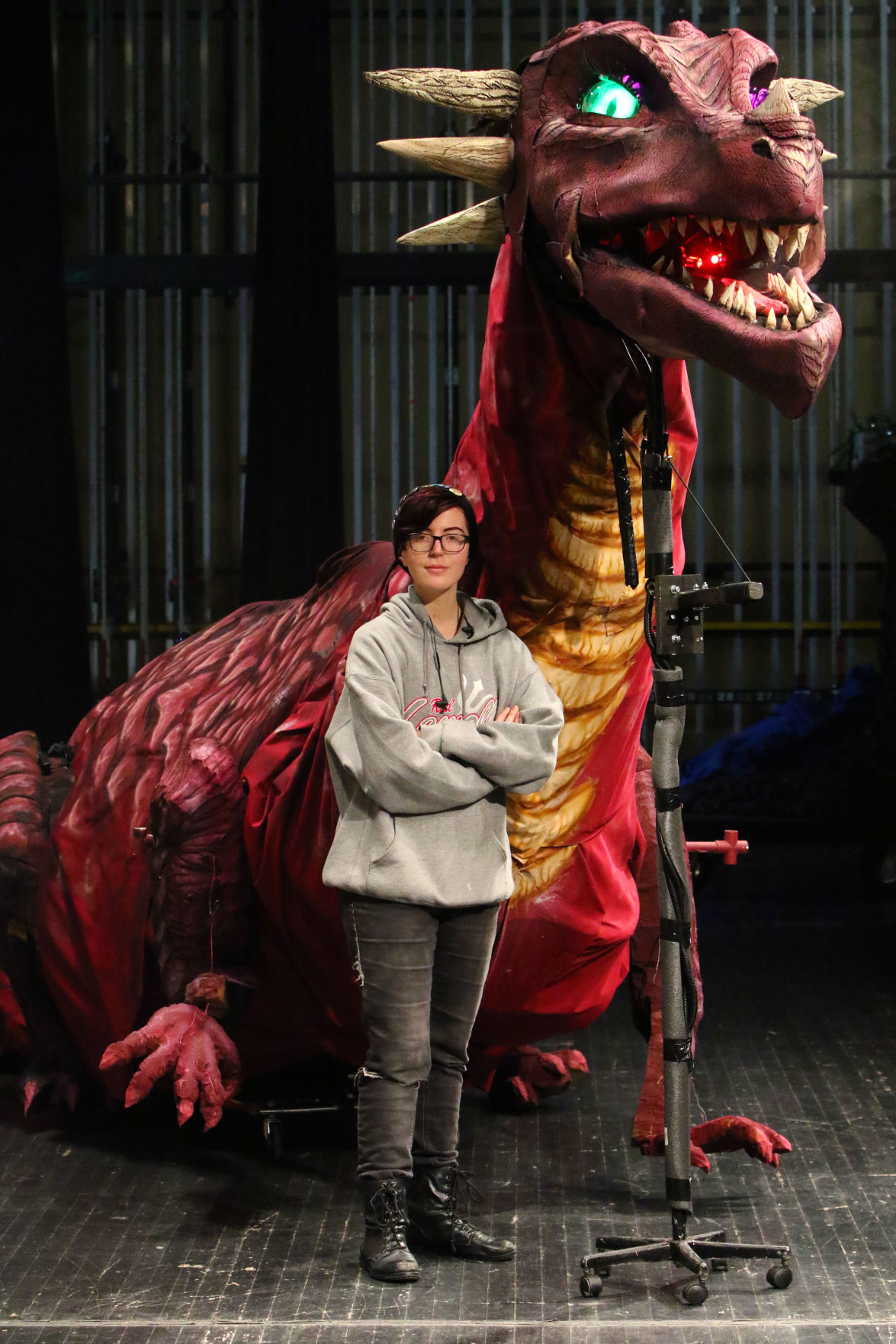 Madeline Bogathy and her dragon