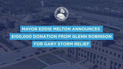 Mayor Eddie Melton Announces $100,000 Donation from Glenn Robinson for Gary Storm Relief
