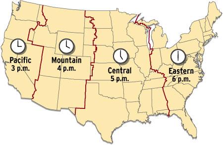 Pacific Time Zone Boundary