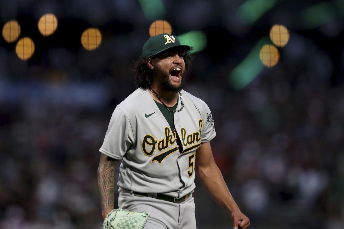 A's Sean Manaea sports Afro at Spring Training