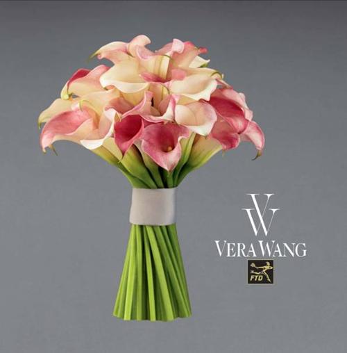 Brilliant Blushing Pink Calla Lillies In Wedding Bouquet By