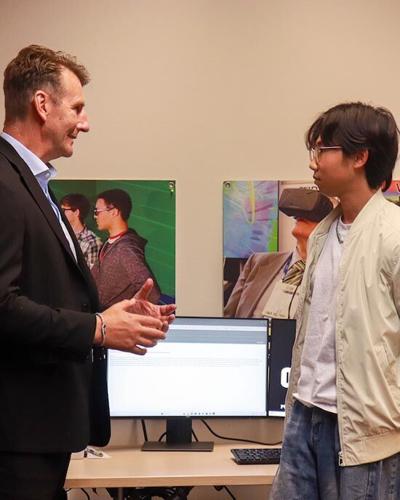 U.S. Representative Frank J. Mrvan learns latest PNW Center for Innovation through Visualization and Simulation research impacts