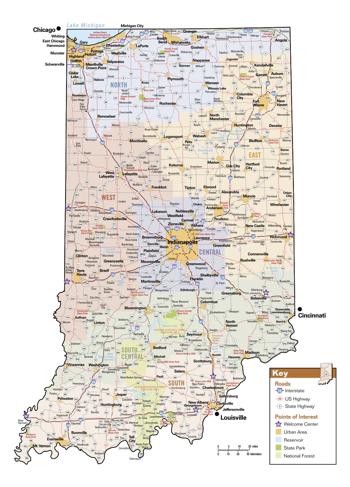 Indiana Zip Code Map