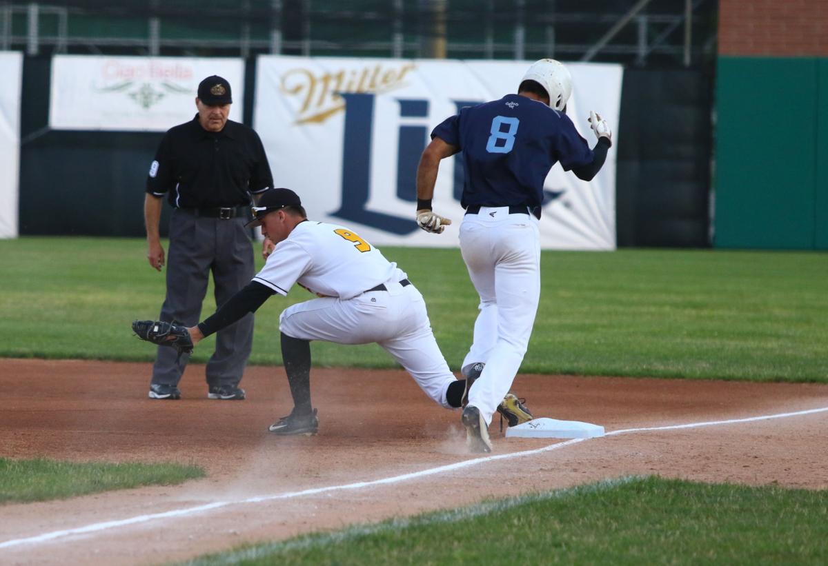 NWI Oilmen Alec Olund makes play at first in Whiting (copy)