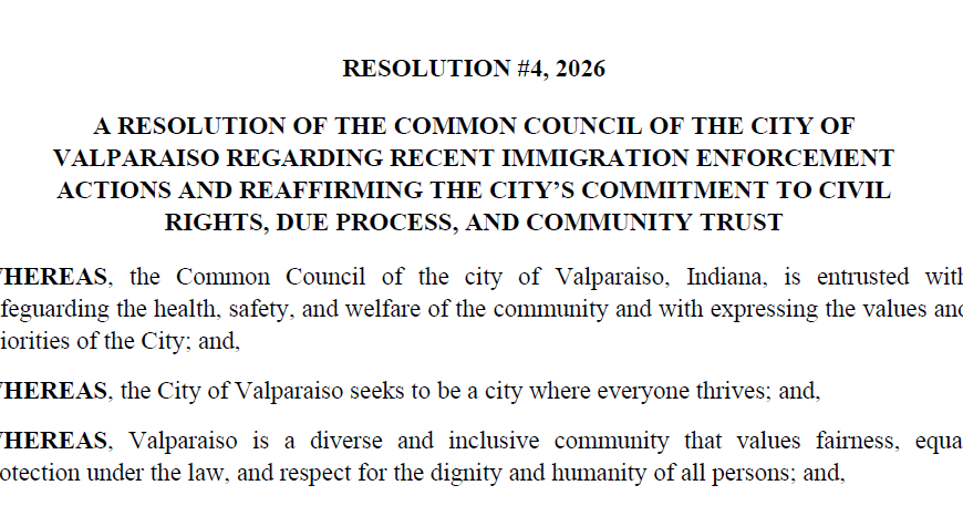 Valparaiso ICE resolution full text