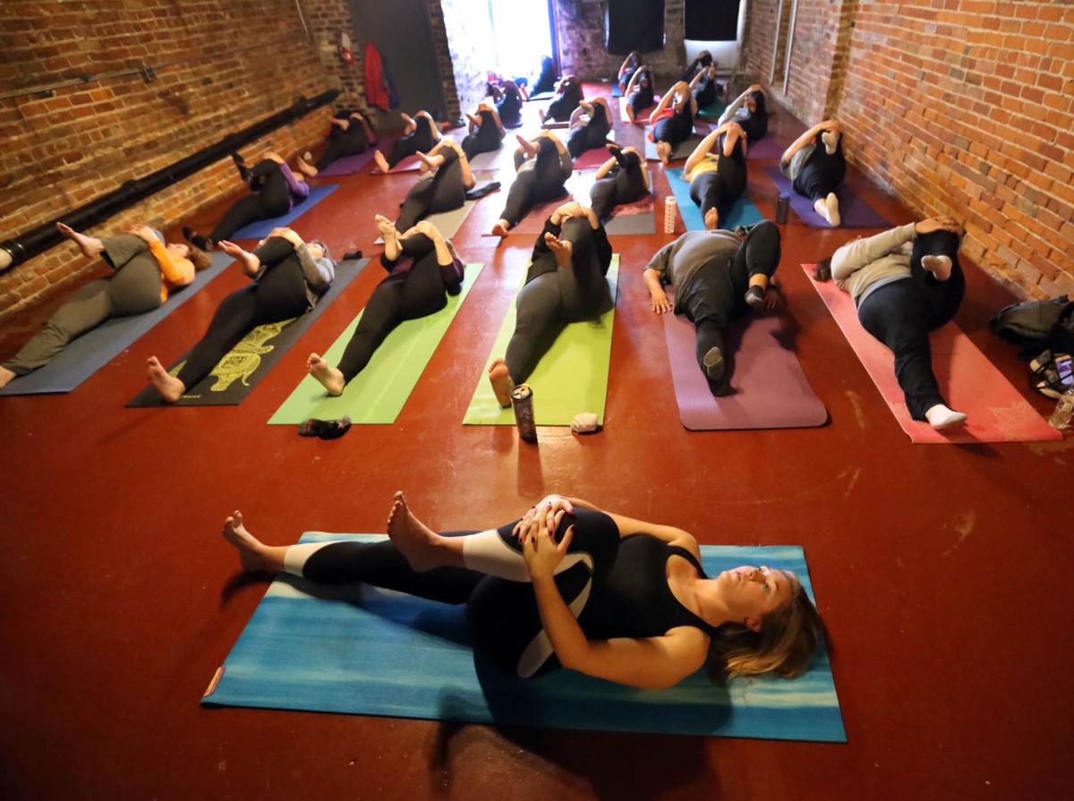 Namaste For The Wine Yoga Participants Raise A Glass Following Yoga Class At Chesterton Winery Get Healthy Nwitimes Com