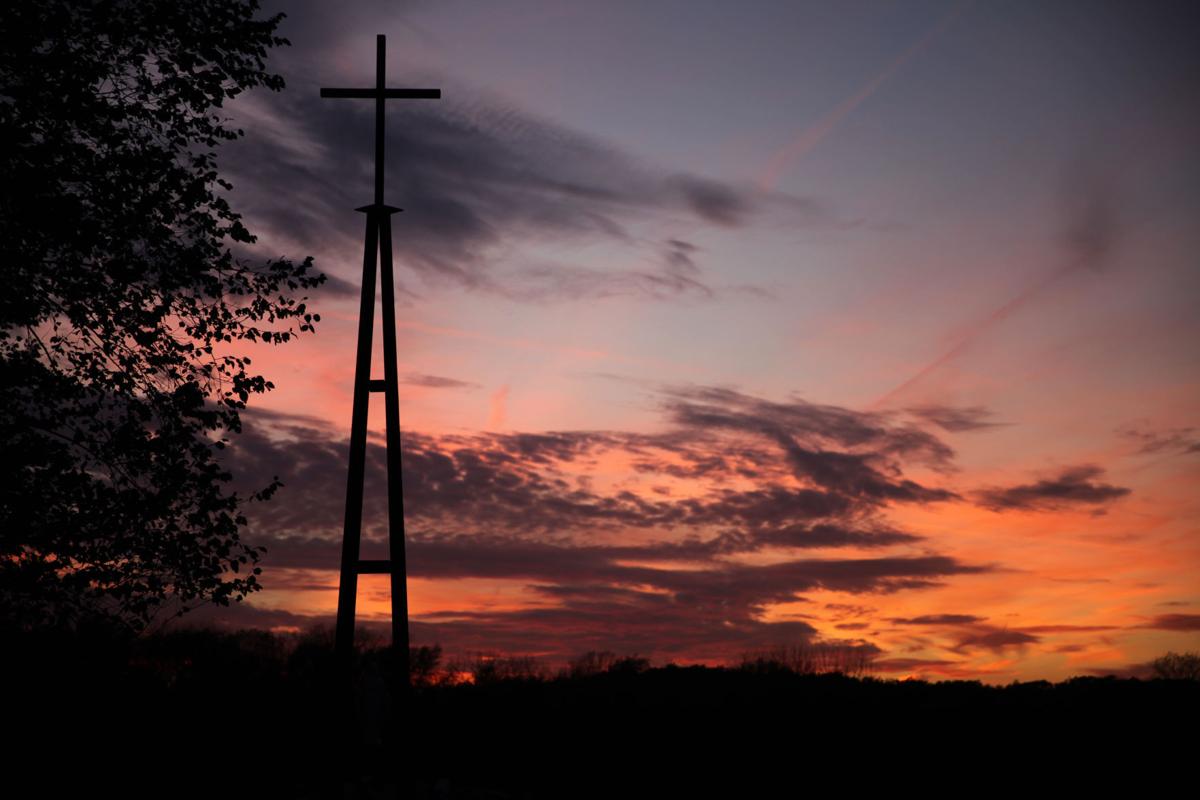 Sunset behind St. Stephen in Merrillville
