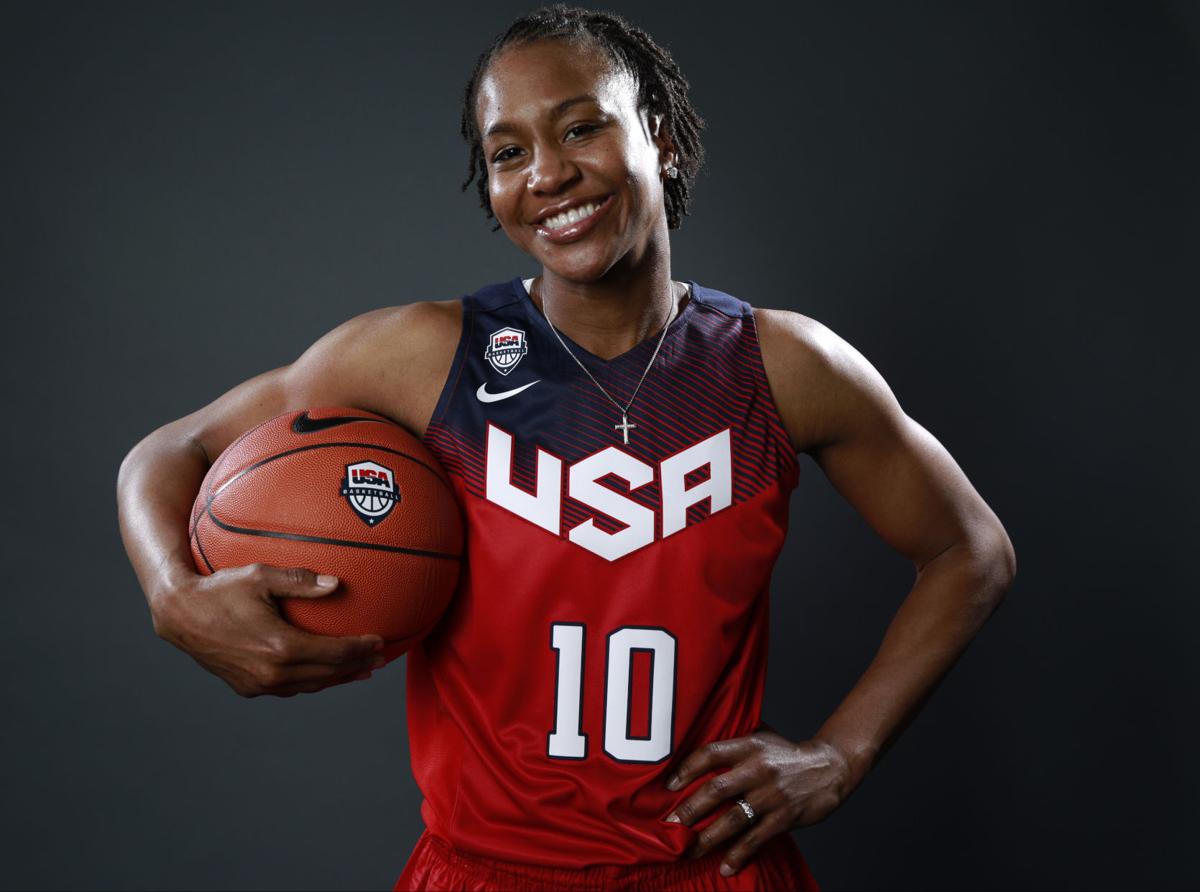 Tamika Catchings and her new husband 