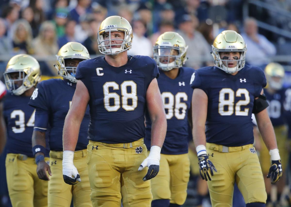 Notre Dame #39 s offensive line leading the way for Ground Irish Notre