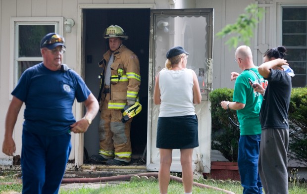 Overheated extension cord causes fire