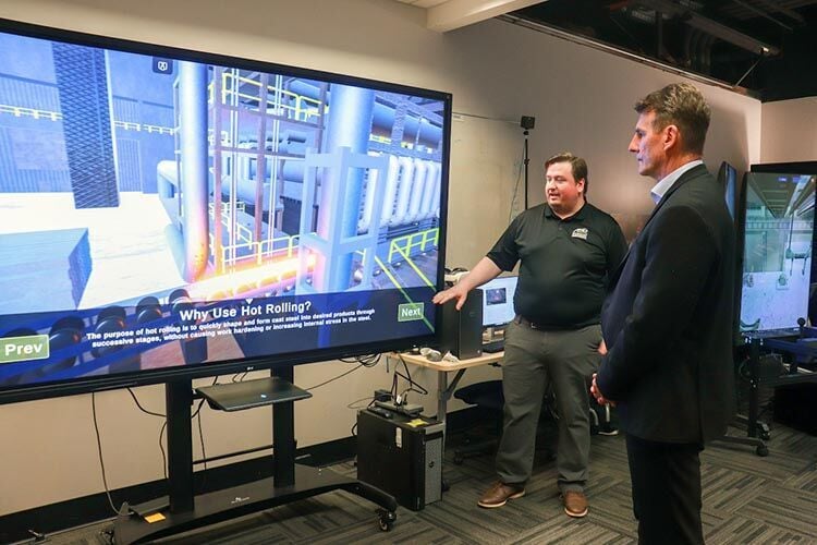 U.S. Representative Frank J. Mrvan learns latest PNW Center for Innovation through Visualization and Simulation research impacts