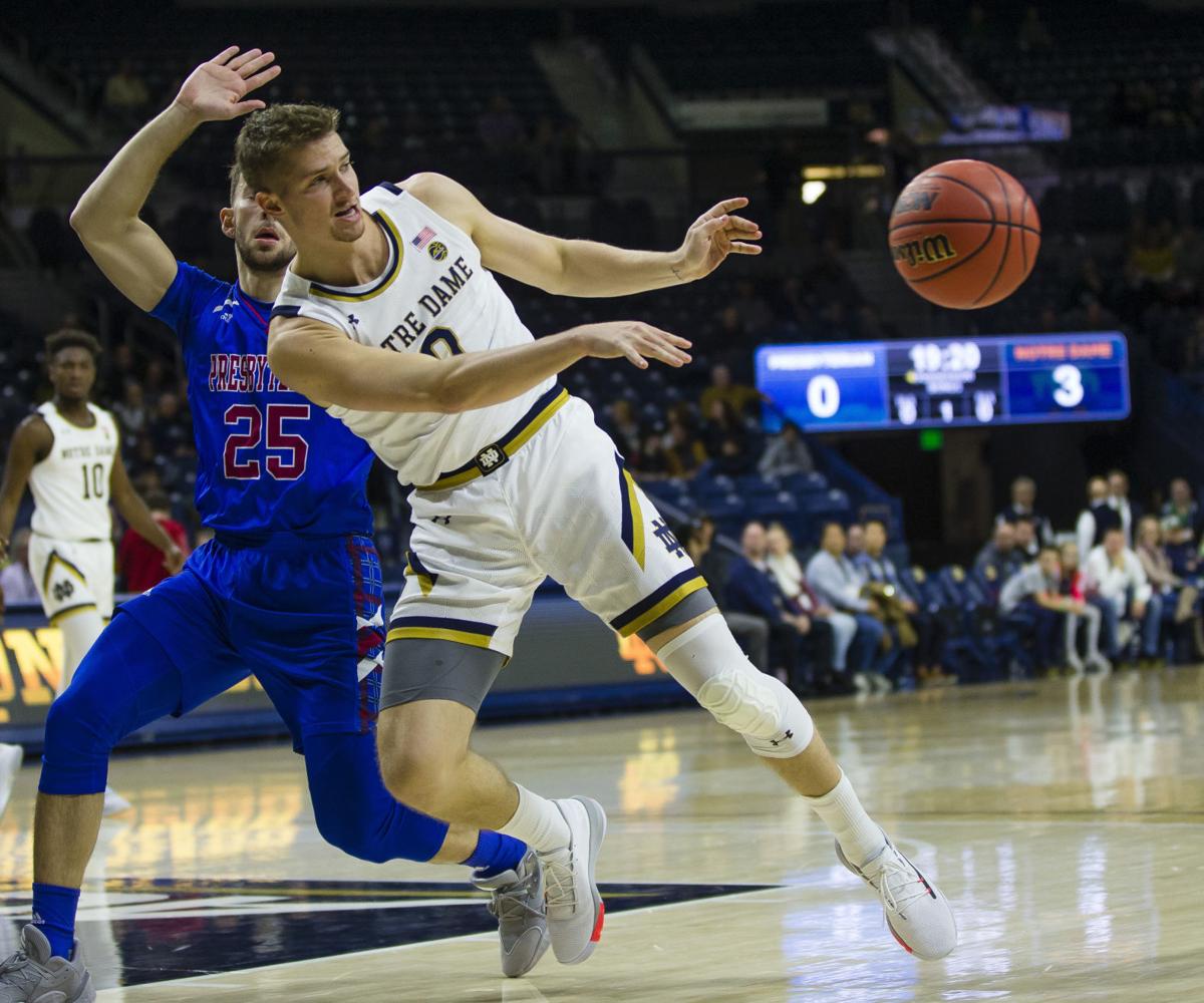 Laszewski Steps Up Helps Irish Top Presbyterian 63 53 Notre