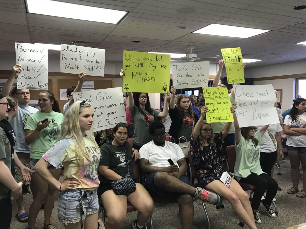 Portage students protest firing of high school auditorium director