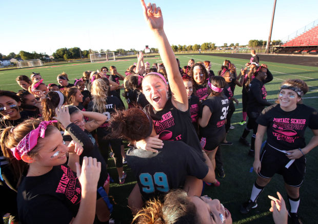 Powder puff game reverses roles at Portage High fundraiser