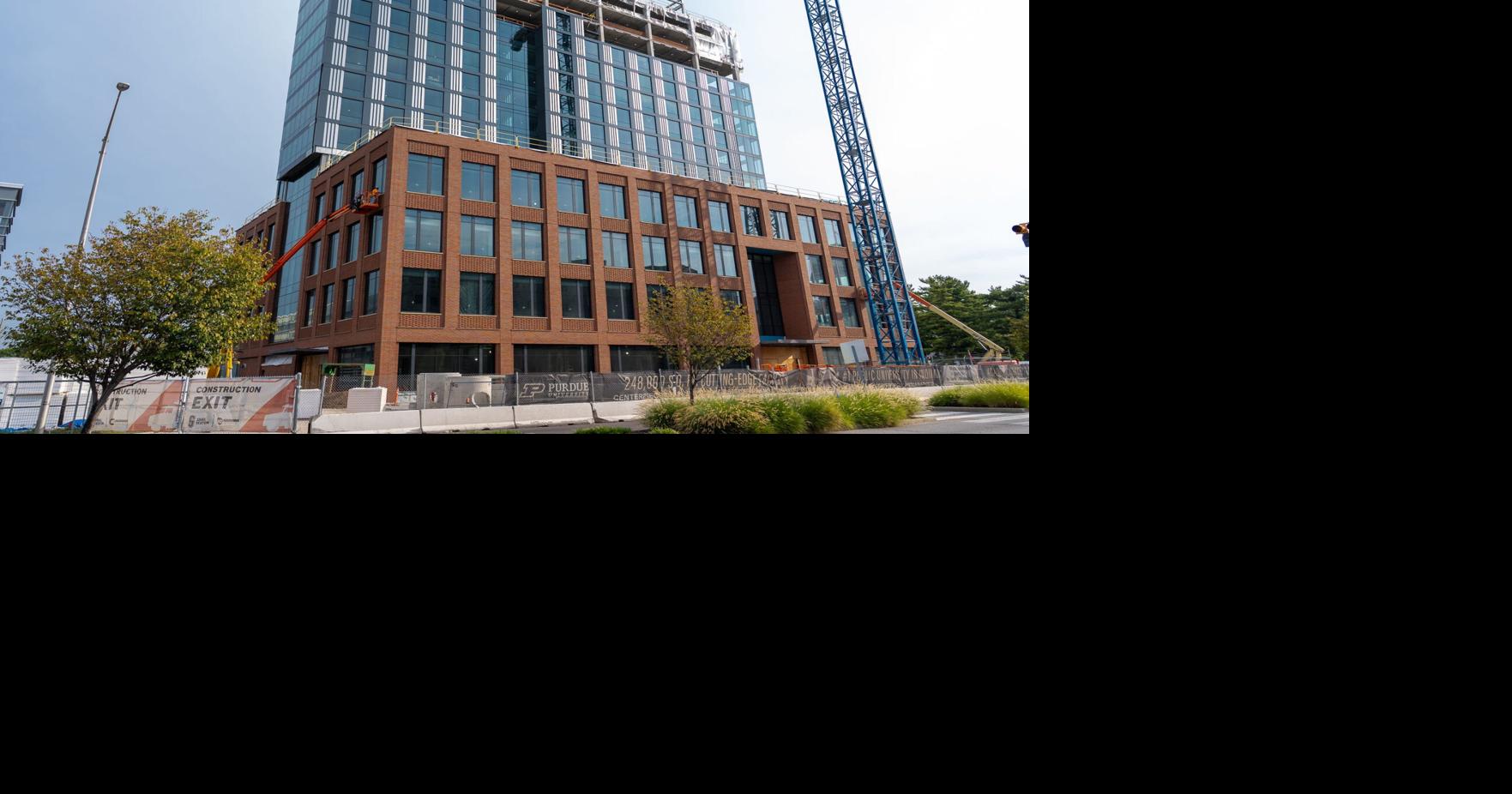 Construction continues Wednesday, Sept. 16, 2026, on the Purdue University Indianapolis Academic Success Building along West Michigan Street in Indianapolis.