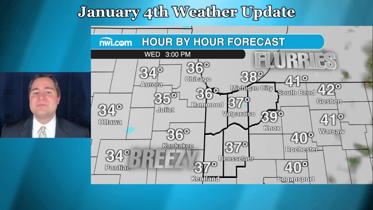 Wednesday, January 4 weather update for Northwest Indiana