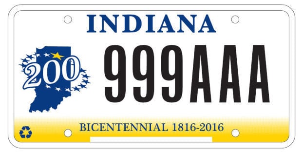 Indiana  In God Bicentennial  License Plate original Kennzeichen Originalbild 