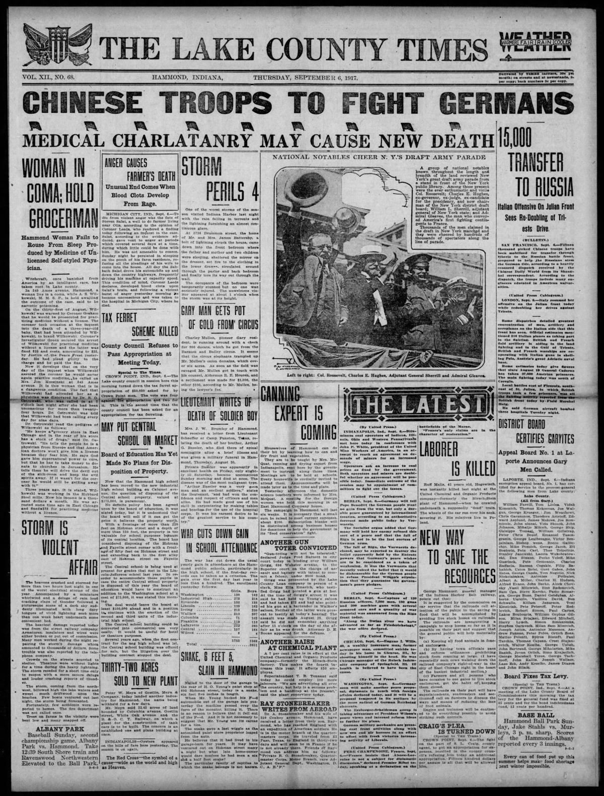 Sept. 6, 1917: Chinese Troops to Fight Germans